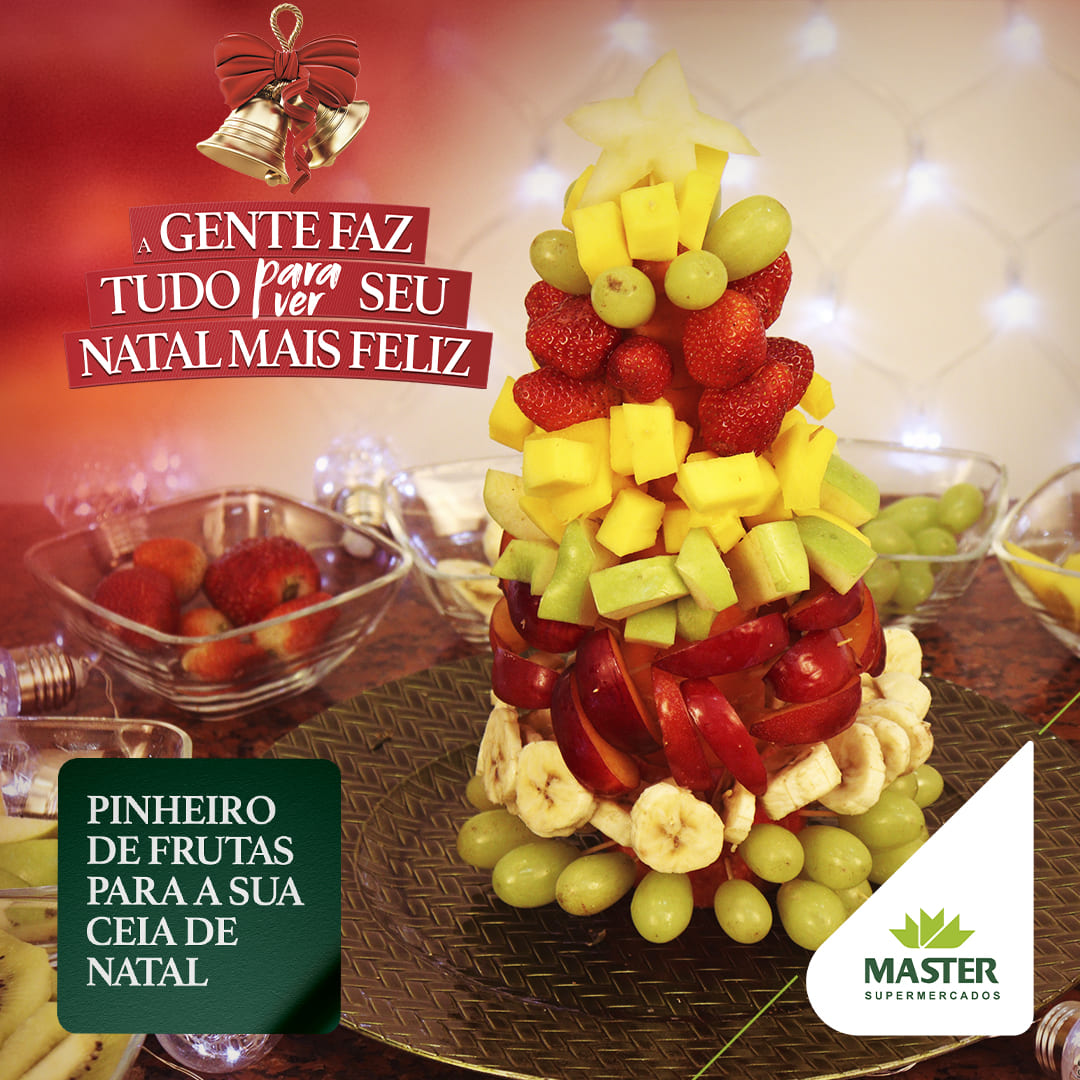 Pinheirinho de Frutas para o Natal - Master Supermercados