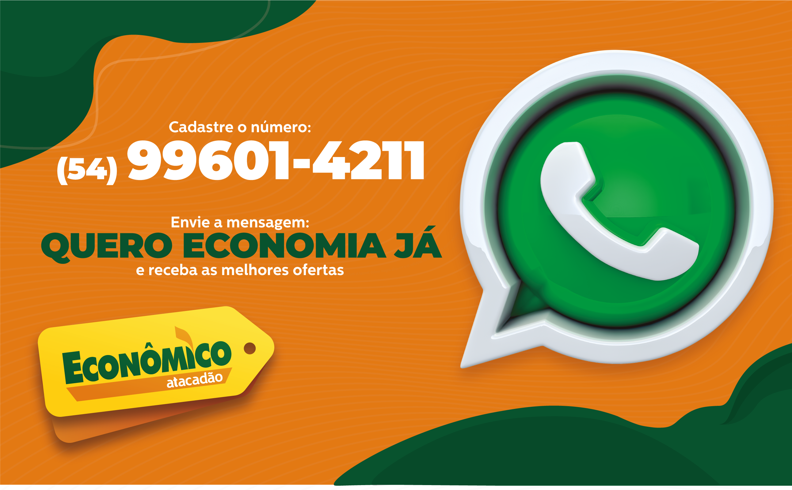 Cadastre-se no WhatsApp do Econômico Atacadão RS
