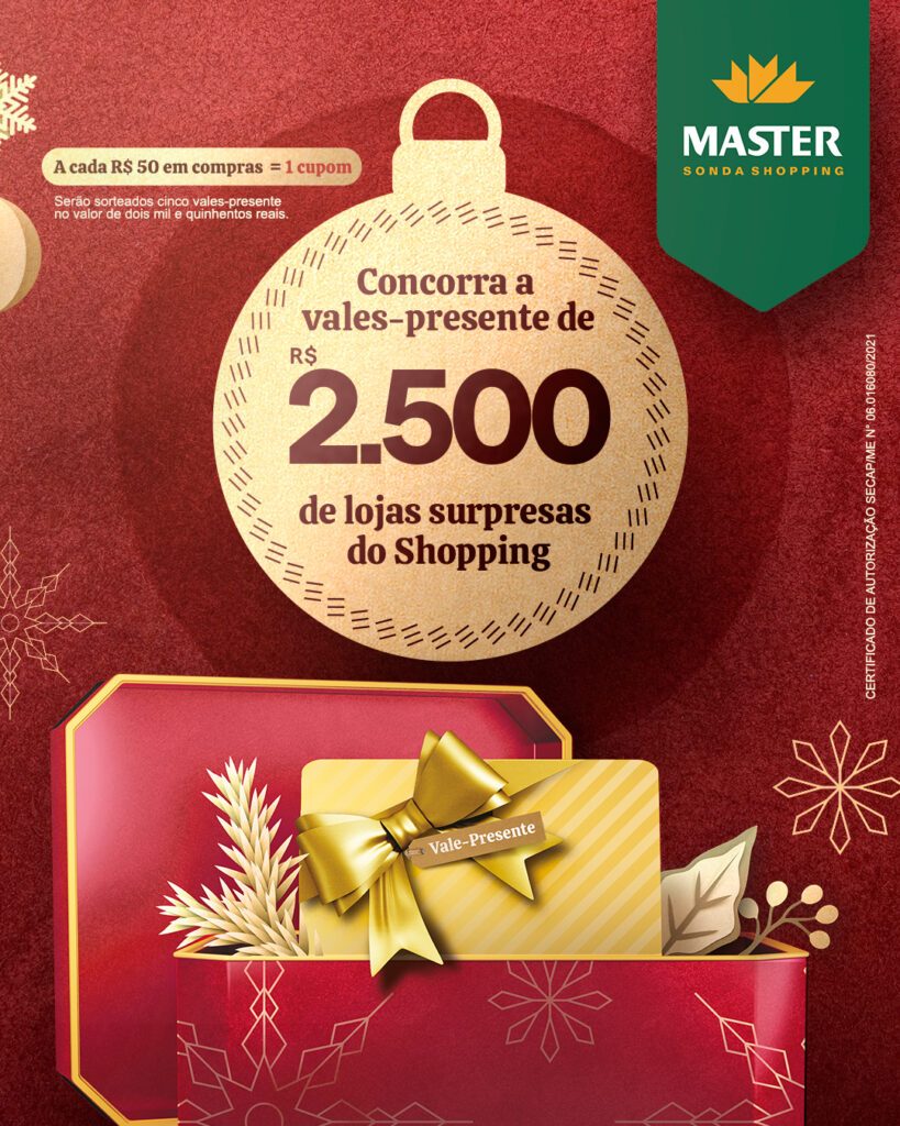 Faltam 10 dias para os sorteios da Promoção de Natal do Master Sonda  Shopping - Master Sonda Shopping